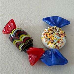 2 Glass Candy Pieces